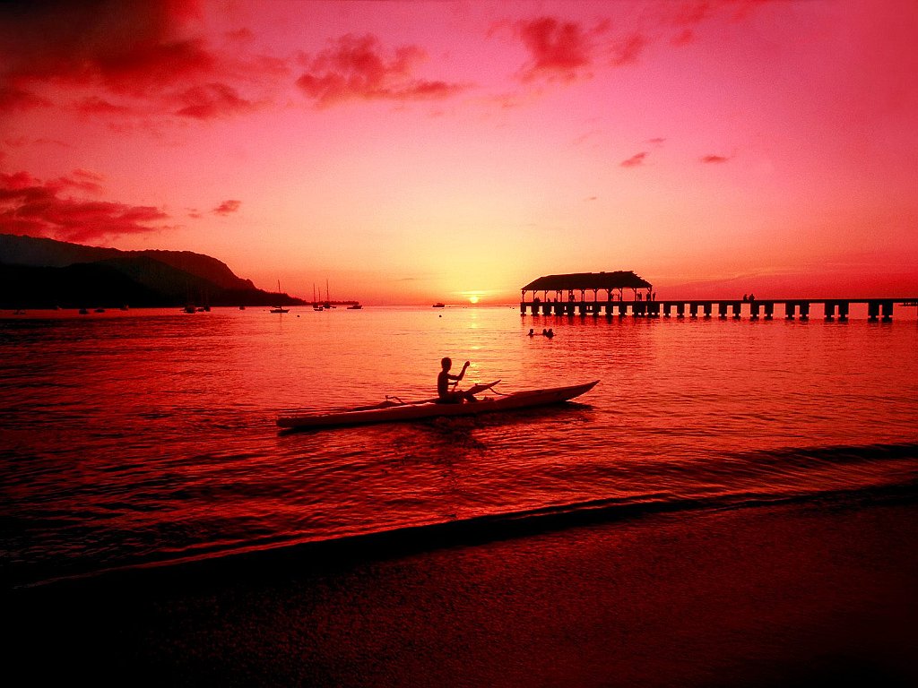 Hanalei Kayaker, Kauai, Hawaii